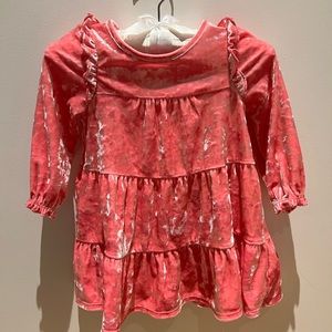 Pink velour dress size 12months